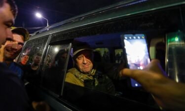 Wagner mercenary chief Yevgeny Prigozhin leaves the headquarters of the Southern Military District amid the group's pullout from the city of Rostov-on-Don