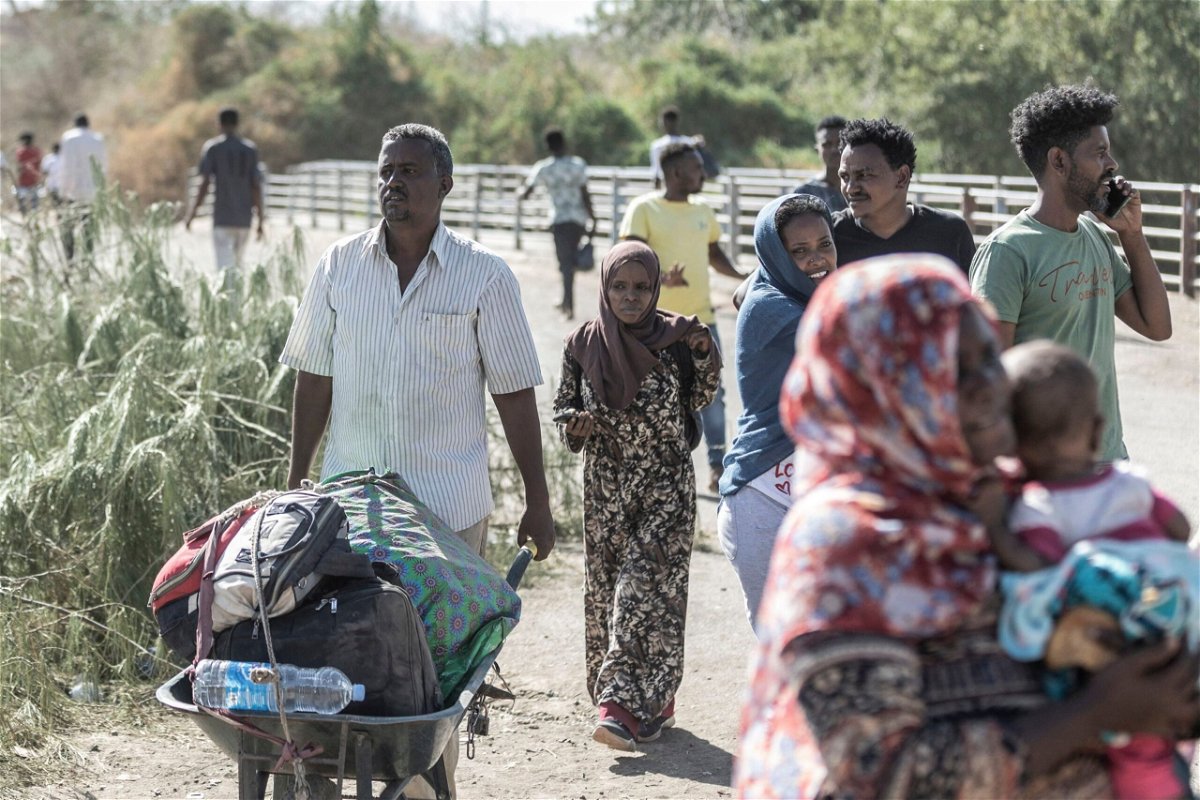 <i>Amanuel Sileshi/AFP/Getty Images/File</i><br/>Refugees from Sudan cross into Ethiopia.
