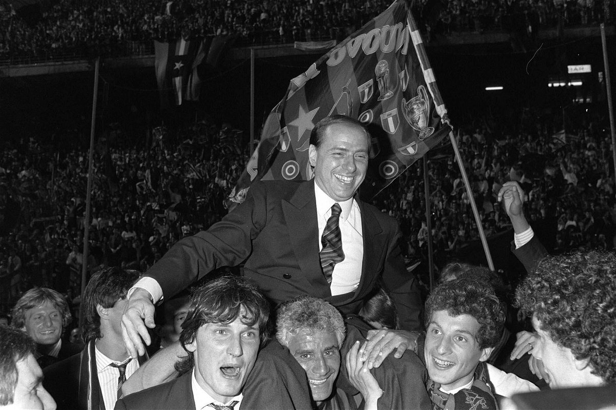 <i>Ferdinando Meazza/AP/FILE</i><br/>AC Milan players won the Italian championship in 1988 when Silvio Berlusconi was the club's president.