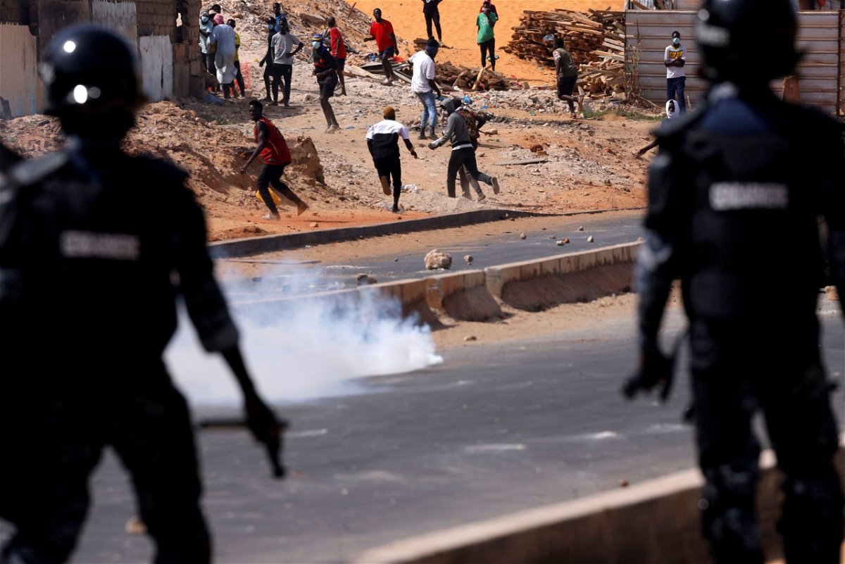 <i>Zohra Bensemra/Reuters</i><br/>Supporters of Senegal opposition leader Ousmane Sonko clash with security forces after Sonko was sentenced to prison in Dakar