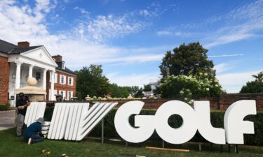 A view of Trump National Golf Club during a practice round prior to the LIV Golf event is seen here in Bedminster