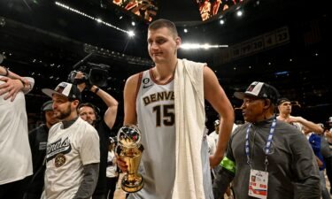 Nikola Jokić leaves the floor after the Nuggets beat the Lakers in the  Western Conference Finals.