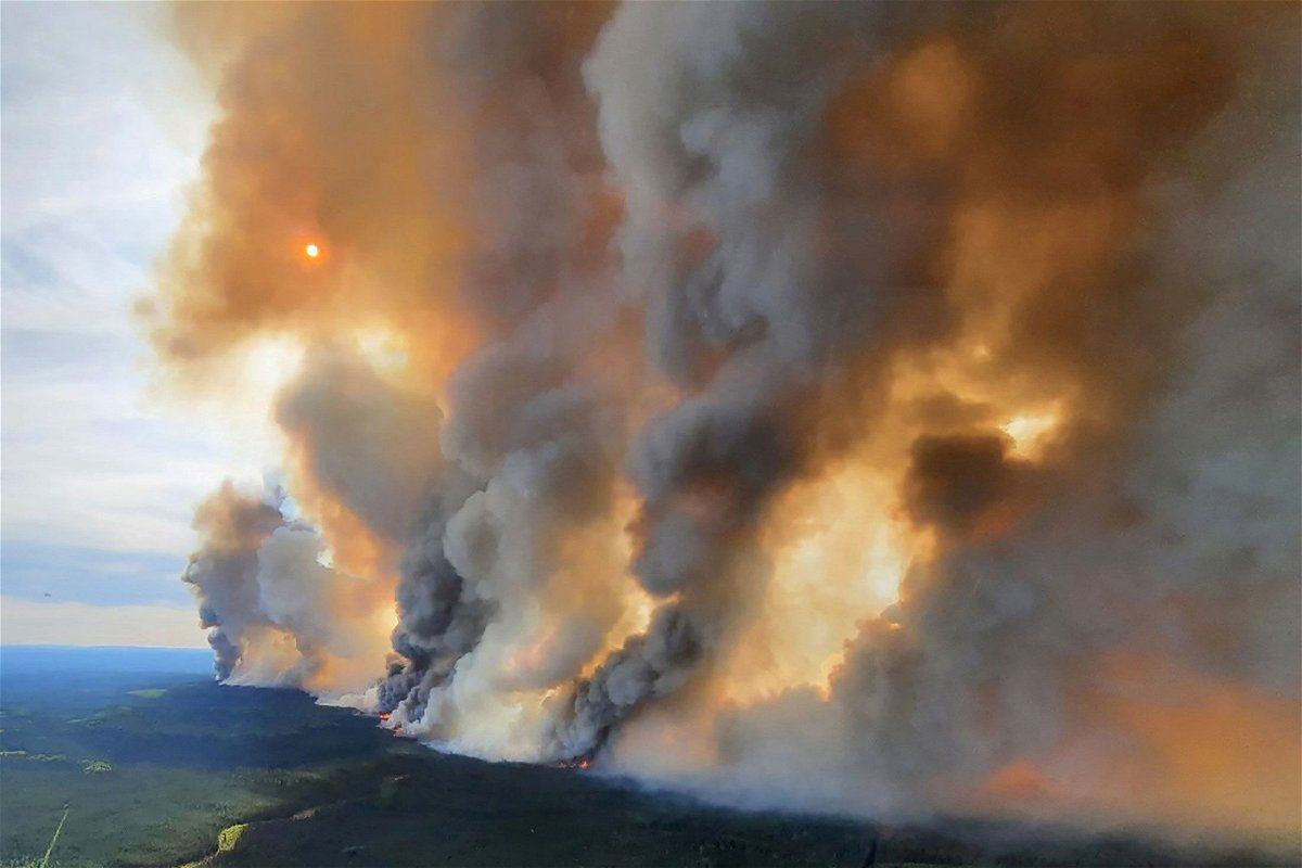 <i>B.C. Wildfire Service via Reuters</i><br/>Smoke rises from a wildfire south of Fort Nelson