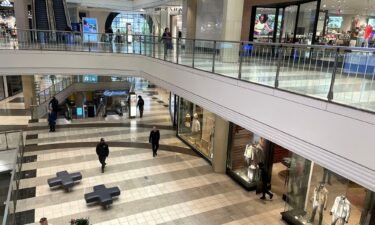 Shoppers walk through the Westfield San Francisco Centre on April 13
