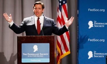 Florida Gov. Ron DeSantis gives remarks during the banquet program at the Federalist Society Sixth Annual Florida Chapters Conference held at Disney's Yacht and Beach Club Resorts in Lake Buena Vista