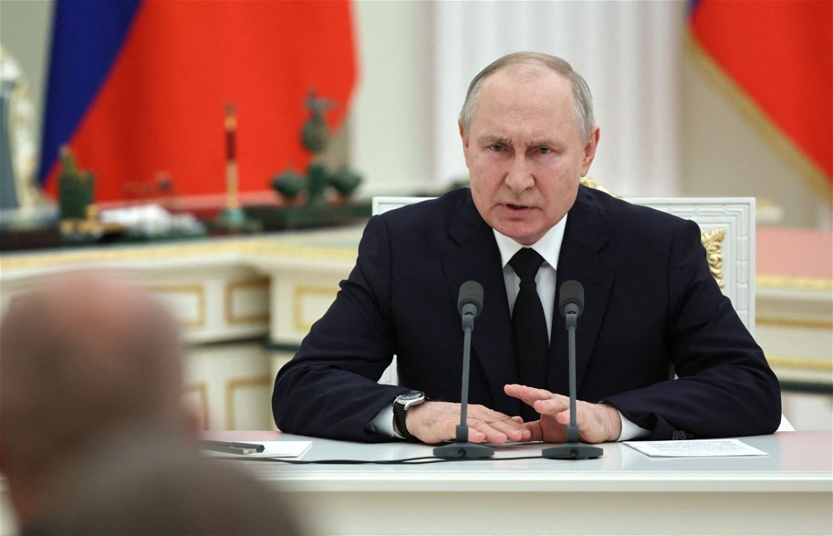 <i>MIKHAIL TERESHCHENKO/AFP/SPUTNIK/AFP via Getty Images</i><br/>Vladimir Putin held meetings at the Kremlin on June 27.