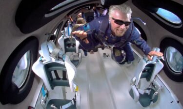 Richard Branson and crew aboard Virgin Galactic's VSS Unity on July 11