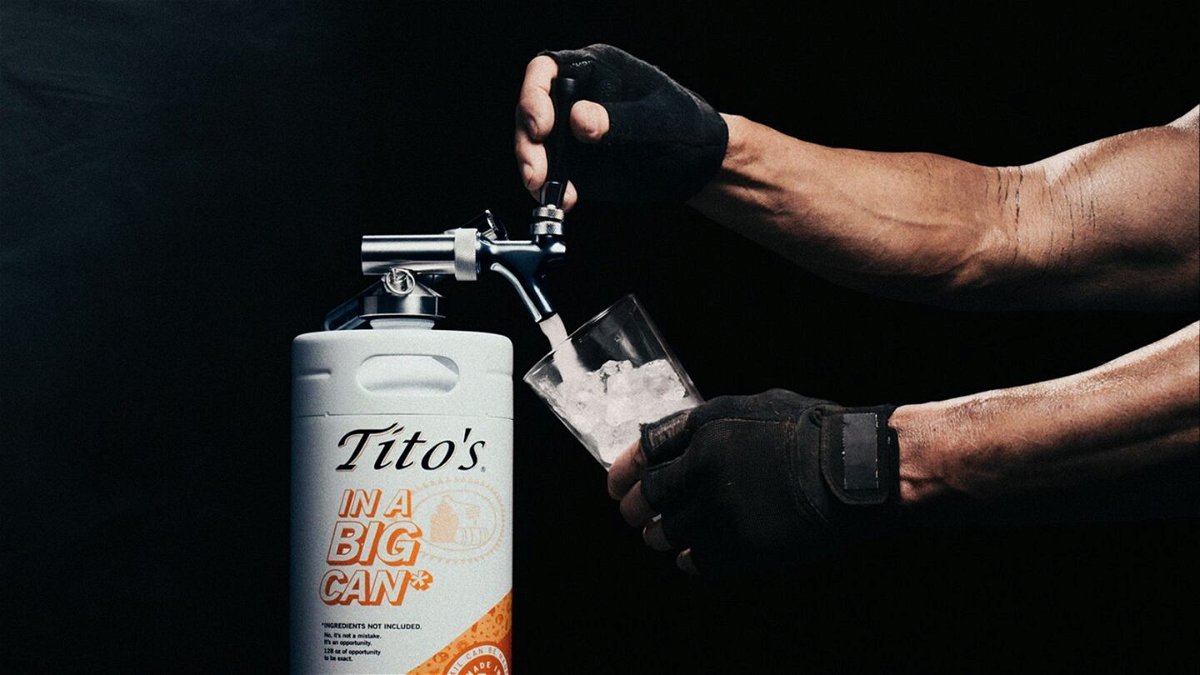 <i>Tito's Handmade Vodka</i><br/>Tito's is trolling canned cocktails with an empty keg.
