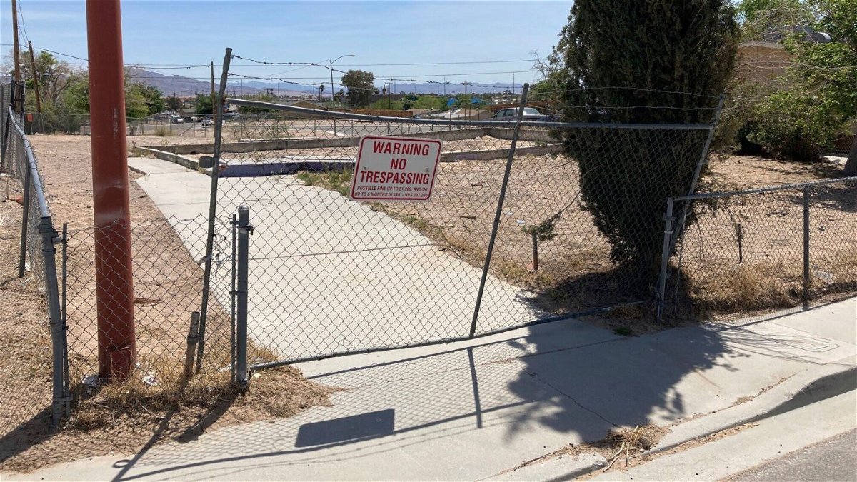 <i>Ken Ritter/AP</i><br/>A fence lines an uneven foundation where a home once stood in the Windsor Park neighborhood of North Las Vegas.