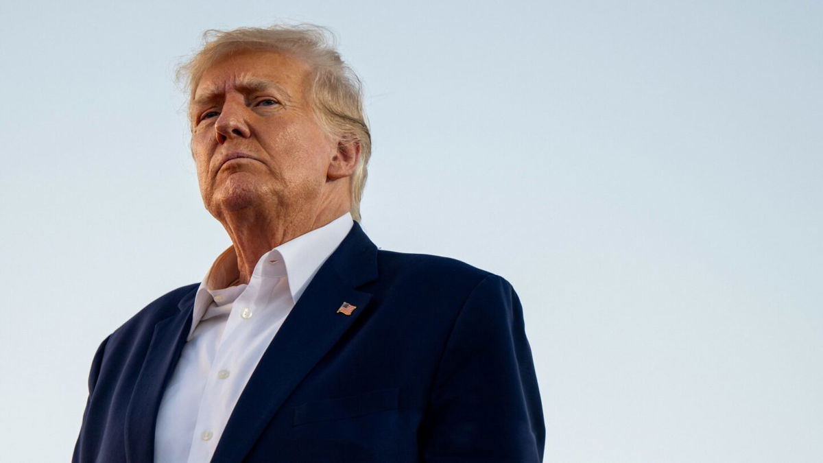 <i>Brandon Bell/Getty Images</i><br/>Former U.S. President Donald Trump looks on during a rally at the Waco Regional Airport on March 25 in Waco