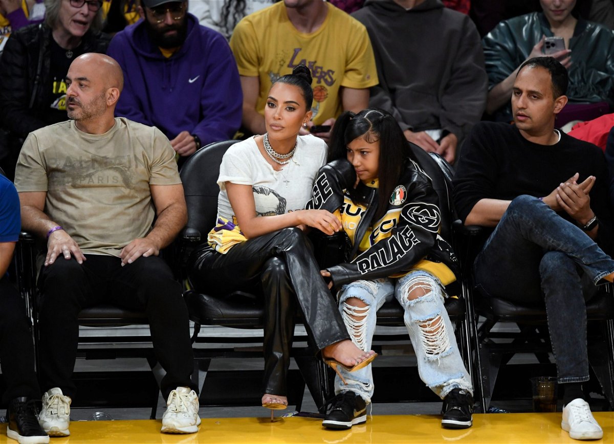 <i>Kevork Djansezian/Getty Images</i><br/>(From left) Kim Kardashian and daughter North West in May in Los Angeles.