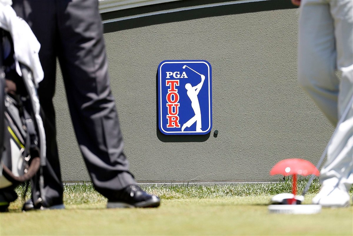 <i>Fred Kfoury III/Icon Sportswire/Getty Images/FILE</i><br/>PGA Tour logo during the third round of the Travelers Championship on June 24