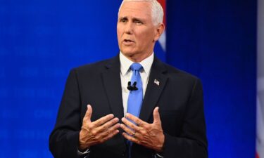 Former Vice President Mike Pence participates in a CNN Republican Presidential Town Hall moderated by CNN's Dana Bash at Grand View University in Des Moines