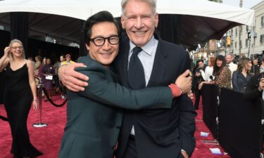 Ke Huy Quan and Harrison Ford attend the "Indiana Jones and the Dial of Destiny" premiere on June 14.