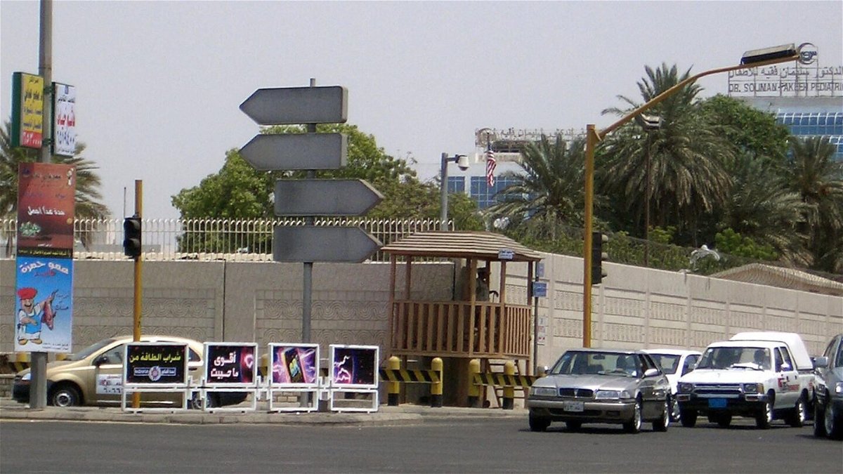 <i>Bilal Qabalan/AFP/Getty Images</i><br/>A 2004 photo shows a partial view of the US consulate in Jeddah. At least two people died in a shooting incident near the United States consulate in Jeddah