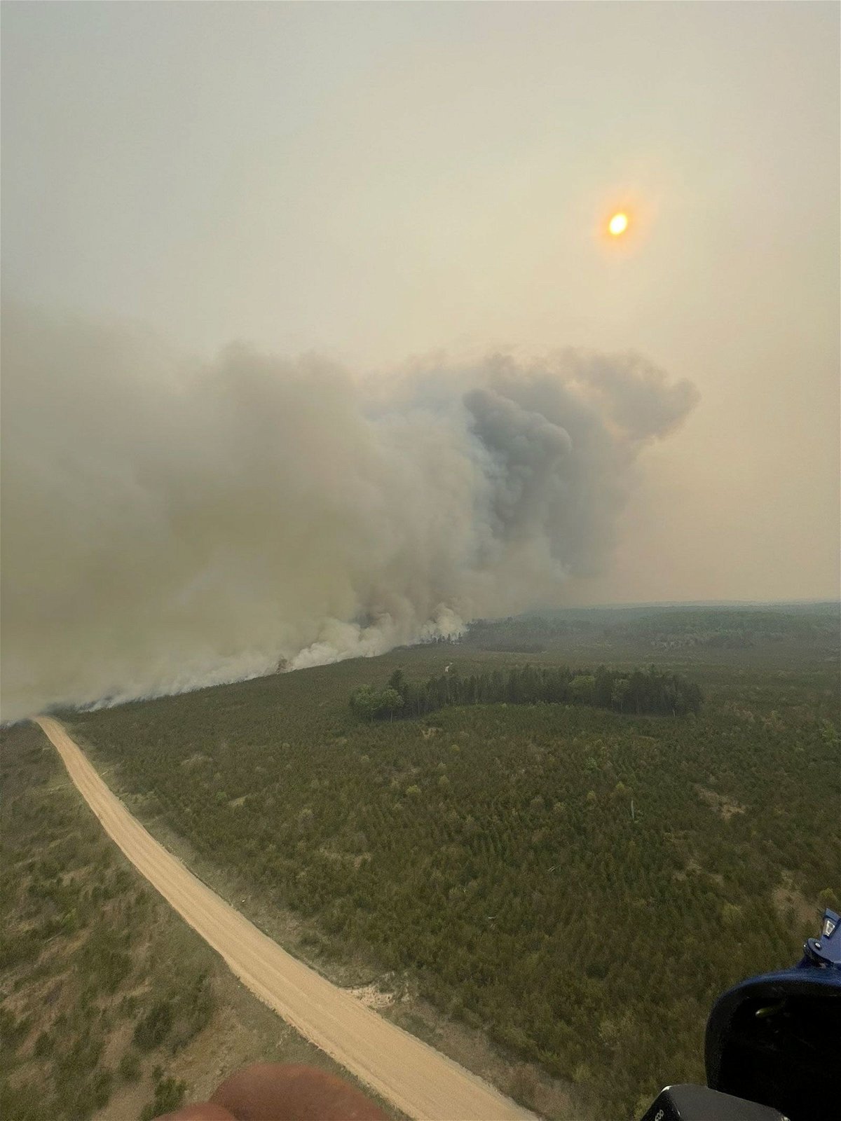 <i>From Michigan State Police Seventh District/Twitter</i><br/>A wildfire in Crawford County