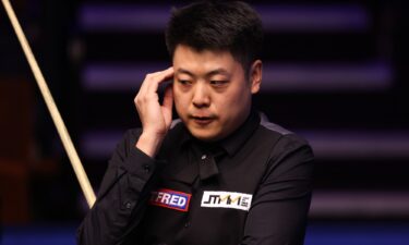 Chinese snooker player Liang Wenbo is pictured here during a match with Neil Robertson of Australia at the Crucible Theater on April 18