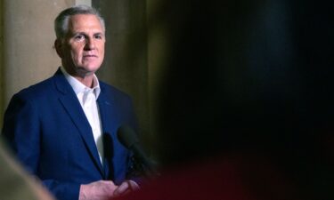 House Speaker Kevin McCarthy speaks to the press at the US Capitol on May 28