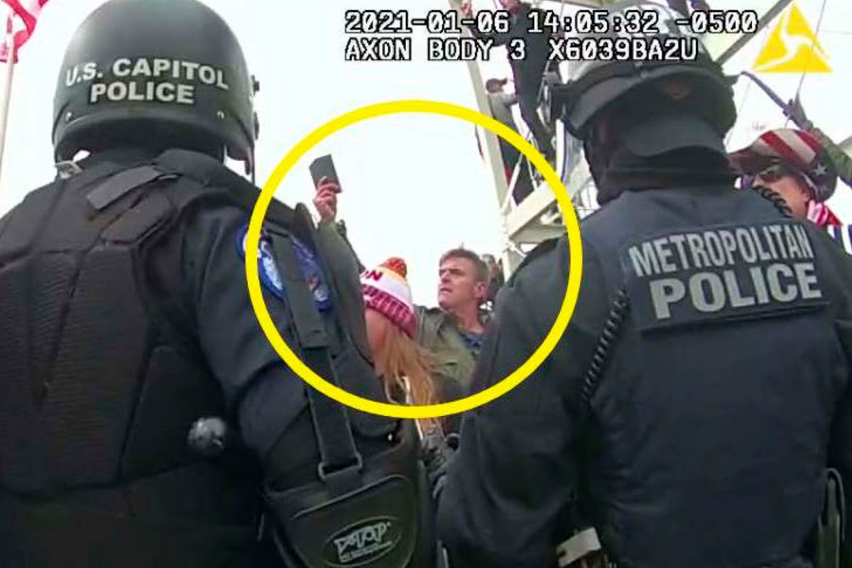 <i>Justice Department/AP</i><br/>This image from Washington Metropolitan Police Department body-worn video