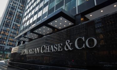 Signage is displayed outside a JPMorgan Chase & Co. office building in New York