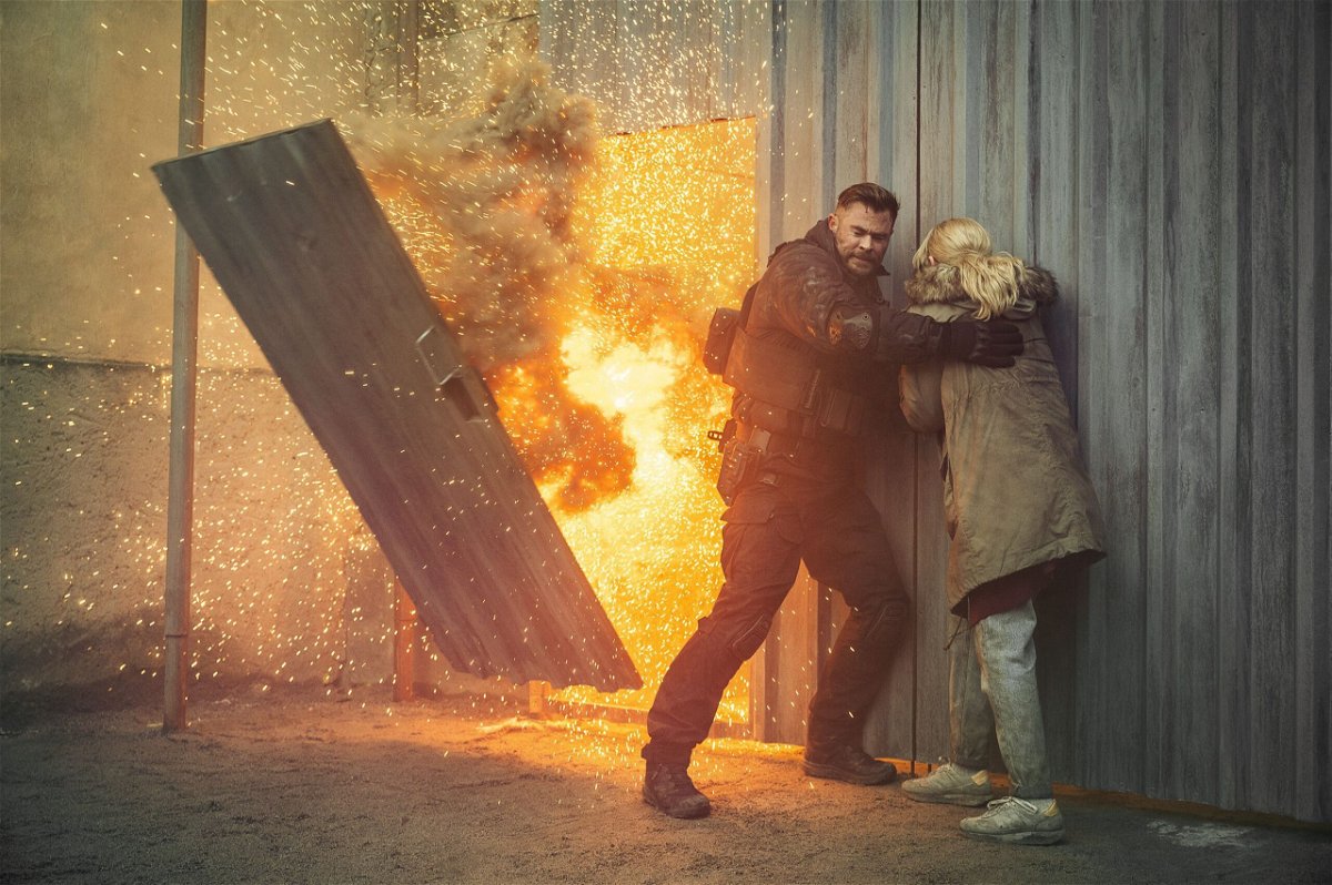 <i>Netflix</i><br/>Chris Hemsworth and Tinatin Dalakishvili in the Netflix action movie 