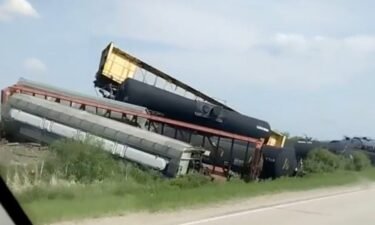A train derailed in northwestern Minnesota just south of the Canadian border on May 31.