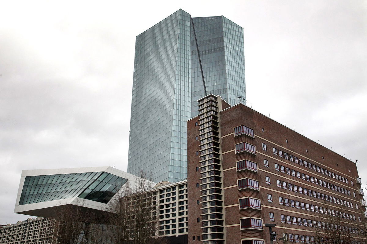 <i>Daniel Roland/AFP/Getty Images</i><br/>The European Central Bank has been raising rates in a bid to cool inflation. Pictured is the European Central Bank headquarters building in Frankfurt