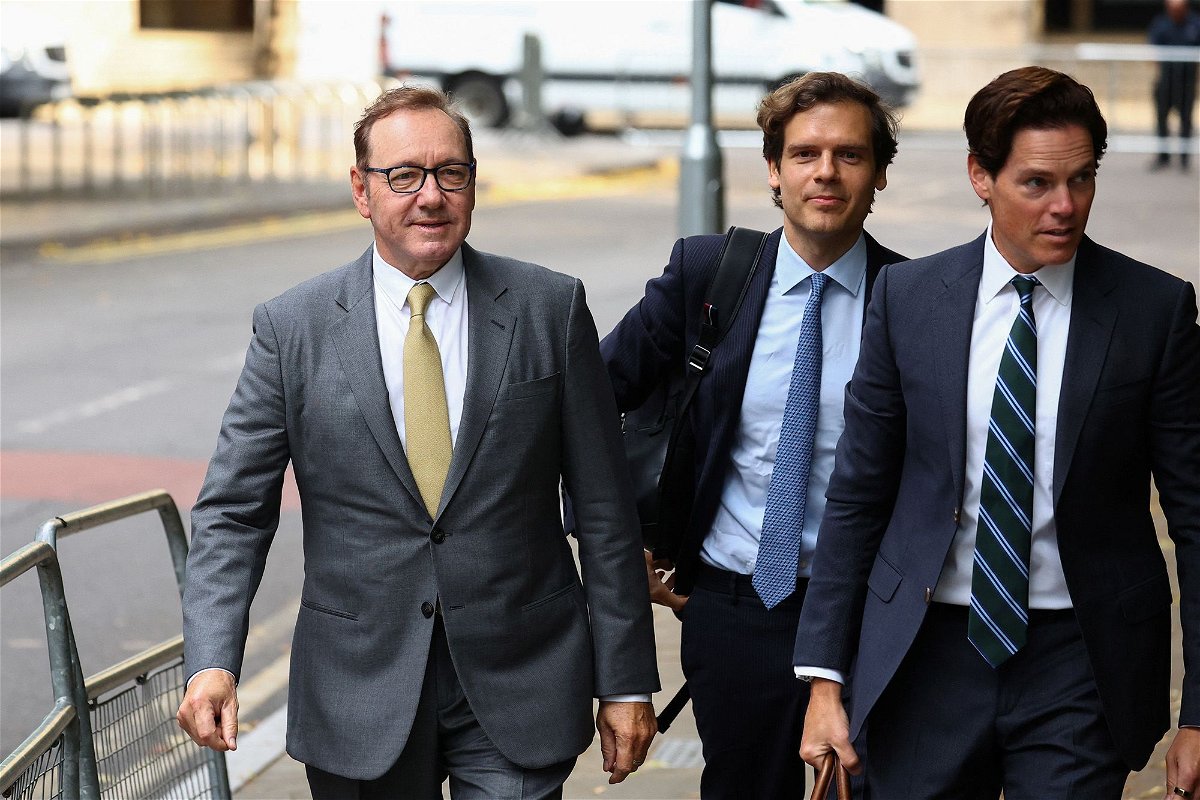 <i>Toby Melville/Reuters</i><br/>Kevin Spacey walks outside London's Southwark Crown Court on June 30 the opening day of his trial over charges related to allegations of sex offenses.