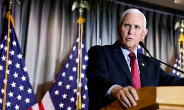 Former Vice President Mike Pence gives remarks at the Calvin Coolidge Foundation's conference at the Library of Congress on February 16 in Washington