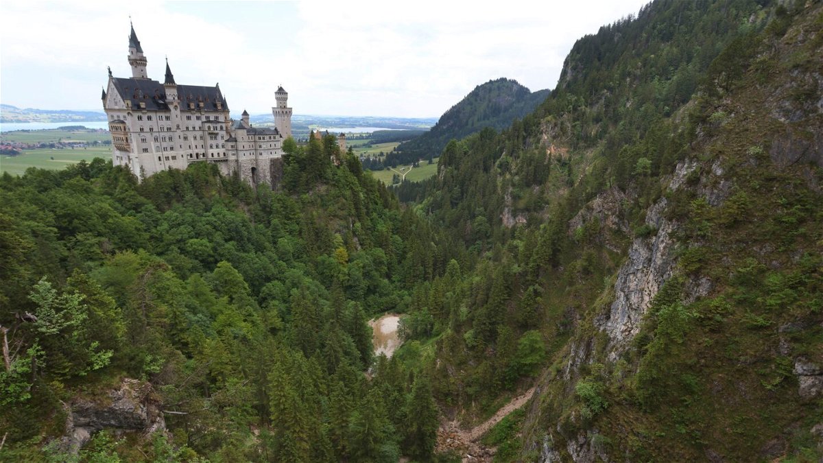 <i>Karl-Josef Hildenbrand/AP</i><br/>A view of the Pollat Gorge with the Neuschwanstein Castle