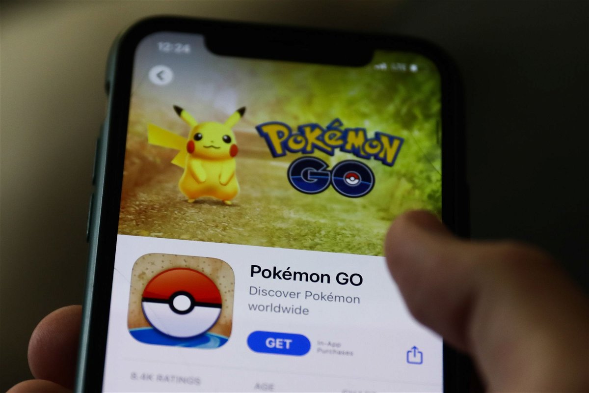 <i>Jakub Porzycki/NurPhoto/Getty Images</i><br/>The Pokemon GO logo on the App Store is displayed on a phone screen in this illustration photo taken in Krakow
