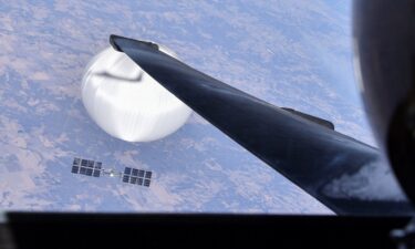 A US Air Force U-2 pilot looks down at the Chinese surveillance balloon as it hovers over the central continental United States on February 3.