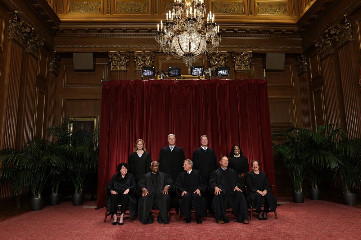 <i>Alex Wong/Getty Images</i><br/>Supreme Court Justices are pictured in a group photo.