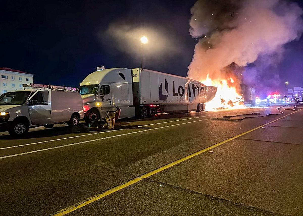 <i>Arizona Department of Public Safety</i><br/>A commercial truck driver who caused a fiery six-vehicle crash in Arizona on January 12 was 