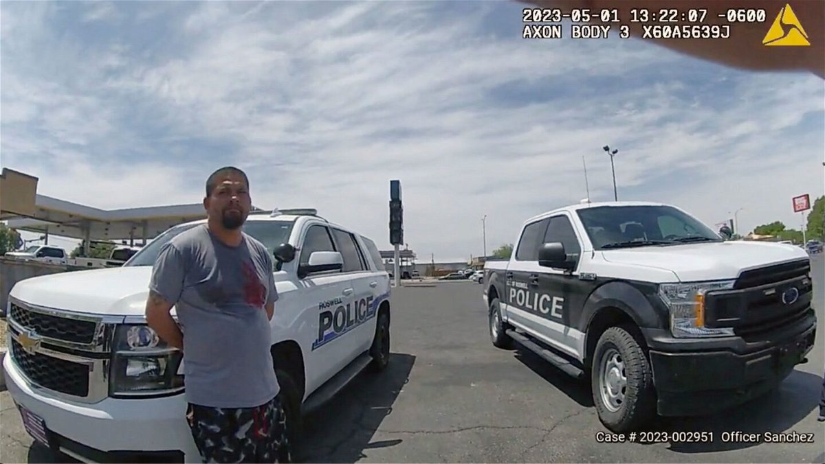 <i>Roswell Police Department/AP</i><br/>Body camera video from the Roswell Police Department shows Tony Peralta after he turned himself in to authorities