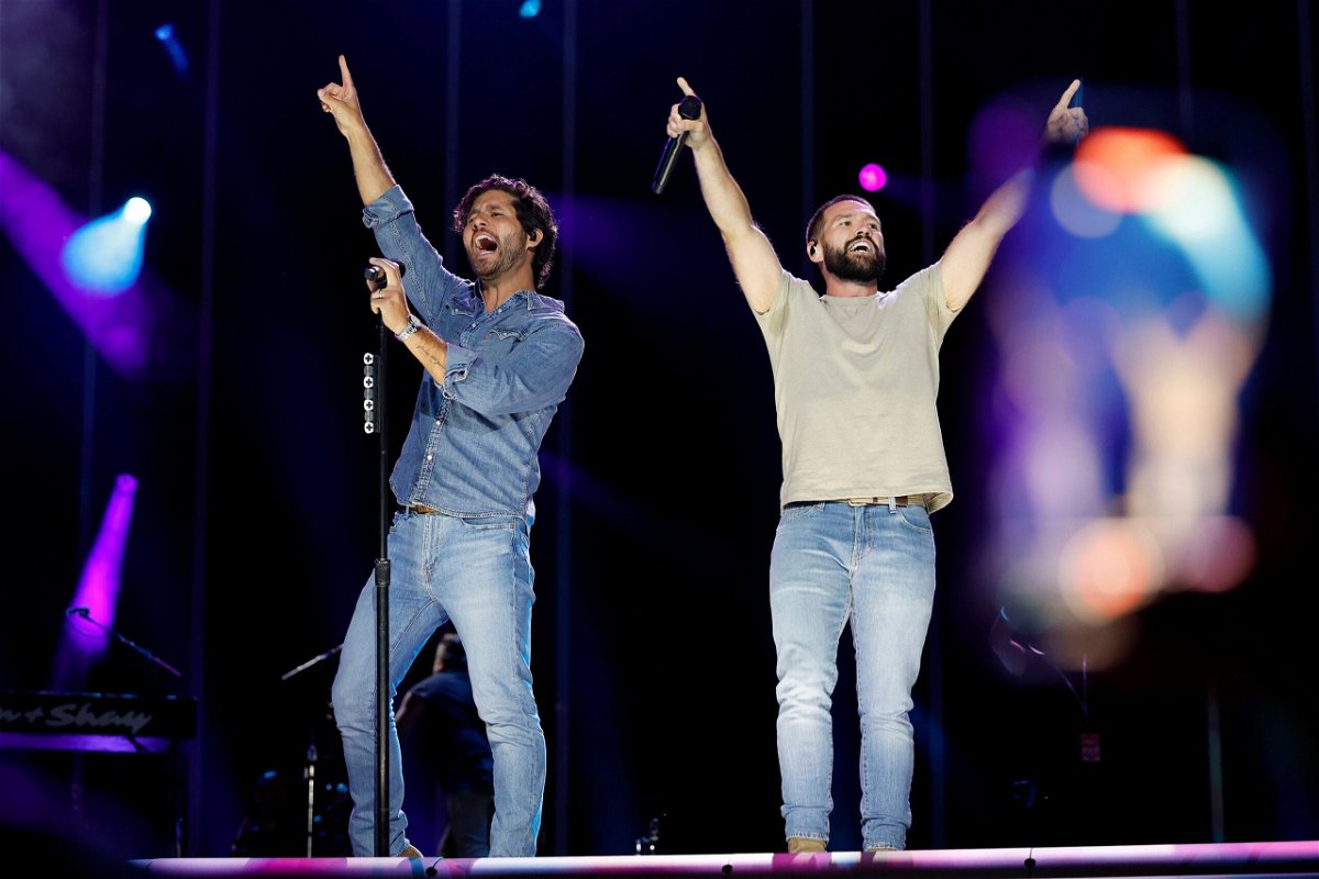 <i>Jason Kempin/Getty Images</i><br/>Country music duo Dan Smyers (left) and Shay Mooney