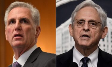 Kevin McCarthy (left) and Merrick Garland are pictured here in a split image.