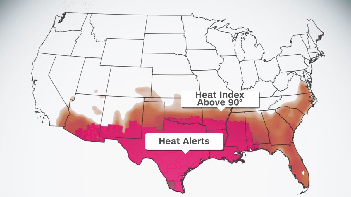 <i>CNN Weather</i><br/>Heat could break more than 90 record high temperatures this week as it spreads into the South.