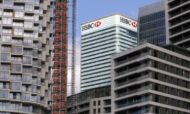 HSBC's headquarters pictured in London's Canary Wharf district in 2020