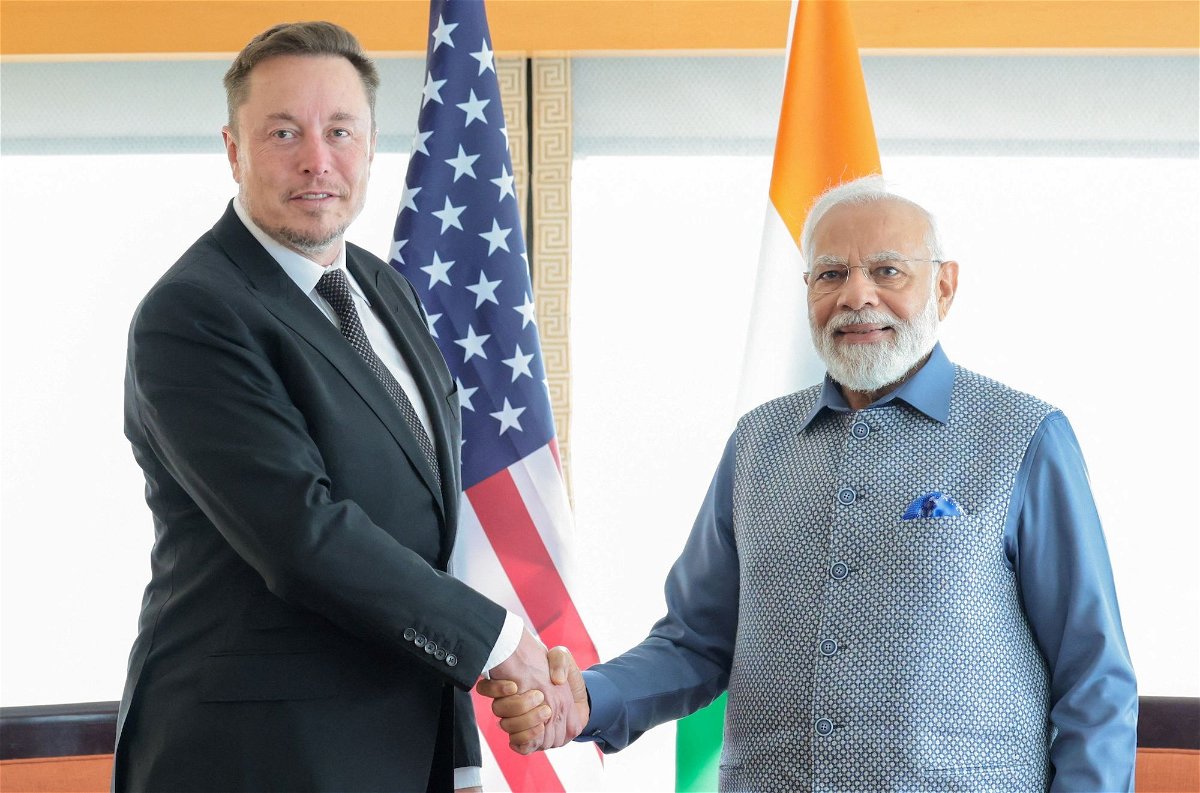<i>India's Press Information Bureau/Reuters</i><br/>India's Prime Minister Narendra Modi shakes hand with Tesla chief executive Elon Musk during their meeting in New York City