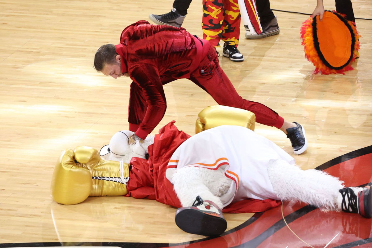 <i>Joe Murphy/NBAE/Getty Images</i><br/>UFC star Conor McGregor punched Miami heat mascot Burnie twice during a mid-game skit