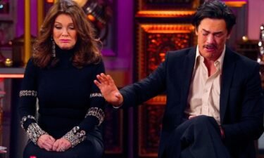 Lisa Vanderpump (left) and Tom Sandoval are pictured here on the reunion show for "Vanderpump Rules."