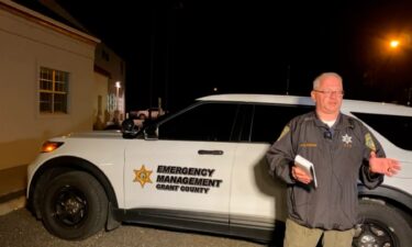 Grant County Sheriff's Office spokesman Kyle Foreman speaks during a news conference on the shooting near Gorge Amphitheater in Washington.