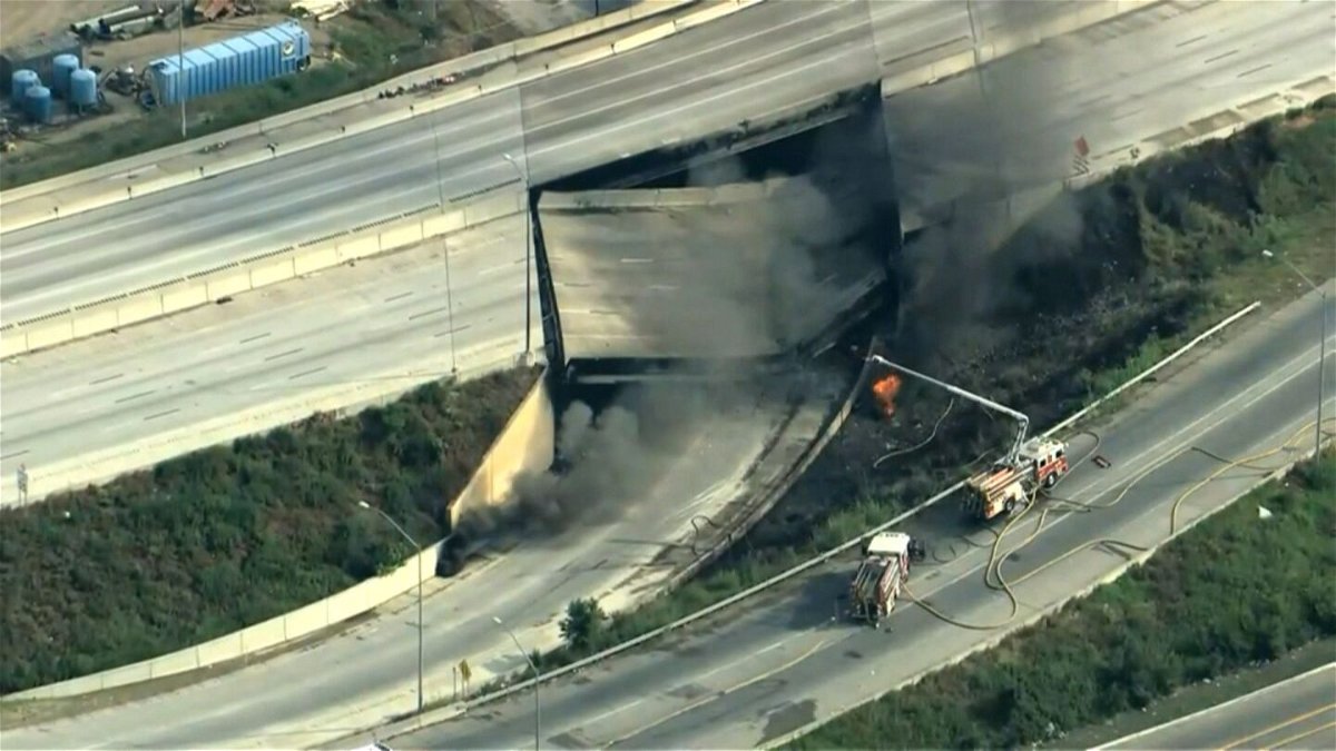 <i>KYW</i><br/>Firefighters respond to the scene of a collapse of Interstate 95
