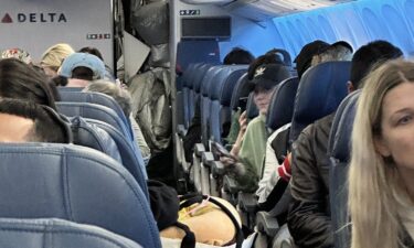 A slide inside of a Delta Airlines plane accidentally deployed while on the ground at Salt Lake International Airport on Saturday.