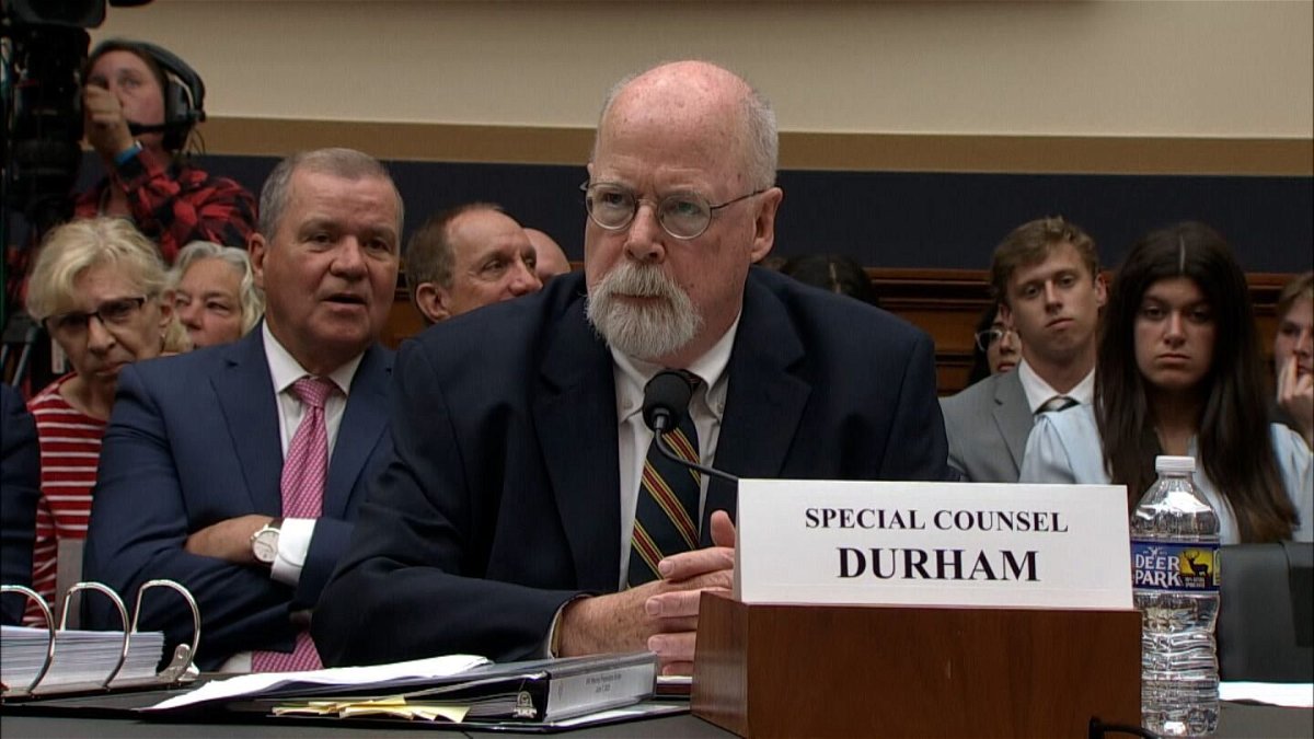 <i>POOL</i><br/>Durham is testifying publicly before the House Judiciary Committee regarding the details of his report that concluded that the FBI should have only launched a preliminary