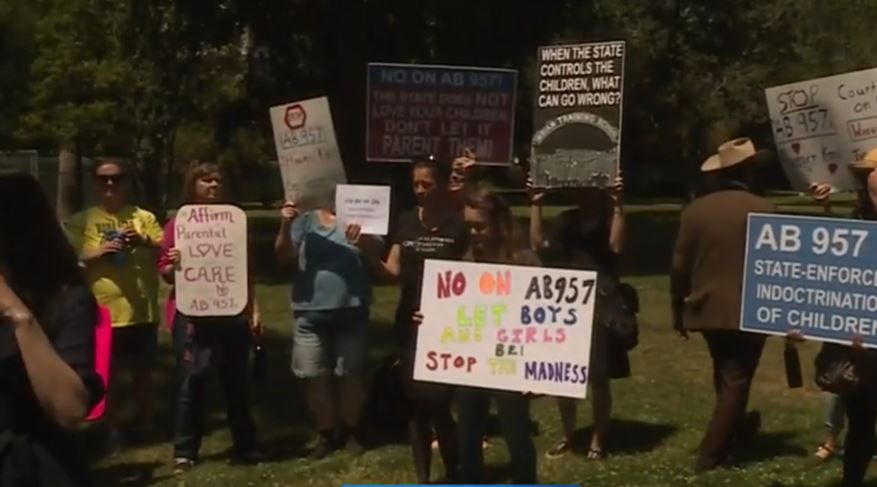 <i></i><br/>Opponents of California Assembly Bill 957 made their voices heard outside the State Capitol.