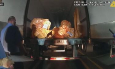 Bodycam footage has uncovered the moments following a multi-million dollar jewelry heist in Lebec.Brinks security guards are seen here opening the back of the semi-truck that stored the stolen jewelry.