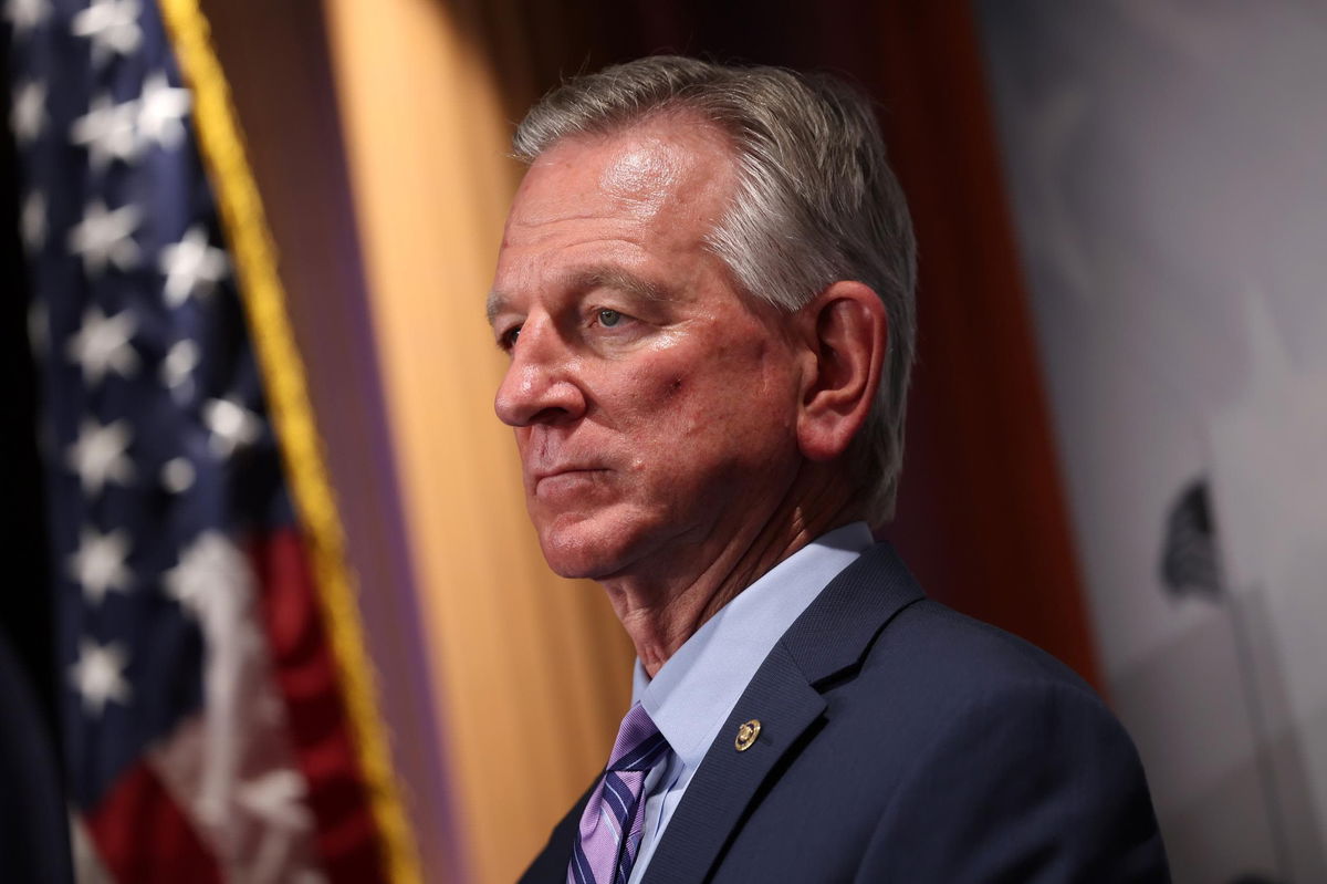 <i>Kevin Dietsch/Getty Images</i><br/>Active-duty military spouses on Monday expressed concerns over GOP Sen. Tommy Tuberville’s hold on military nominations.