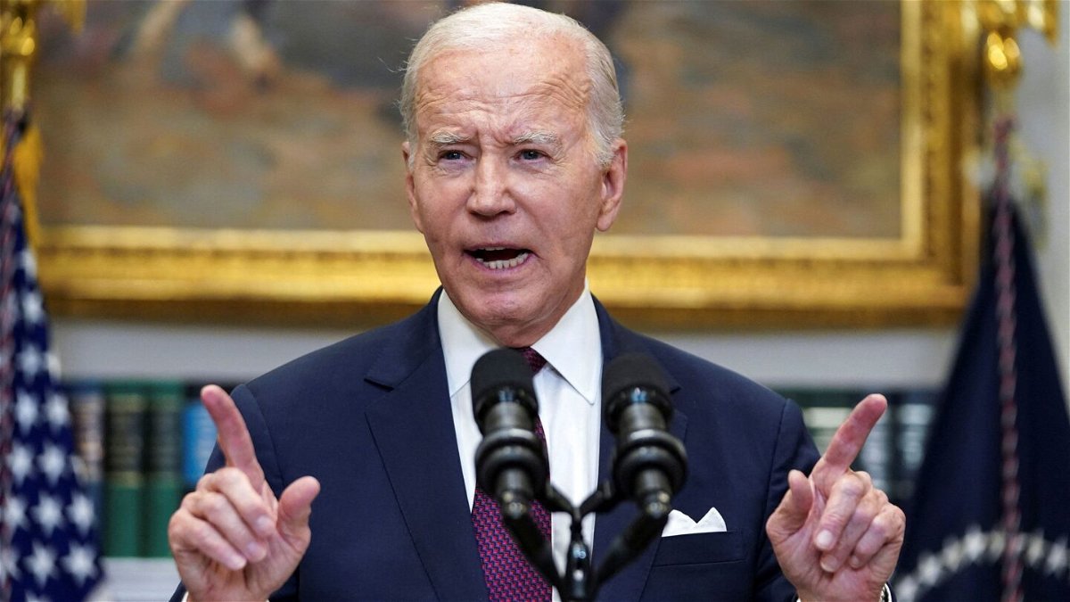 <i>Kevin Lamarque/Reuters</i><br/>President Joe Biden speaks about the US Supreme Court's decision to strike down race-conscious student admissions programs at Harvard University and the University of North Carolina